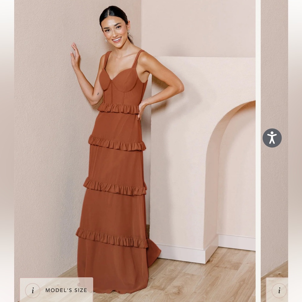 Sloane Chiffon Dress size 4 color: Rust - 951